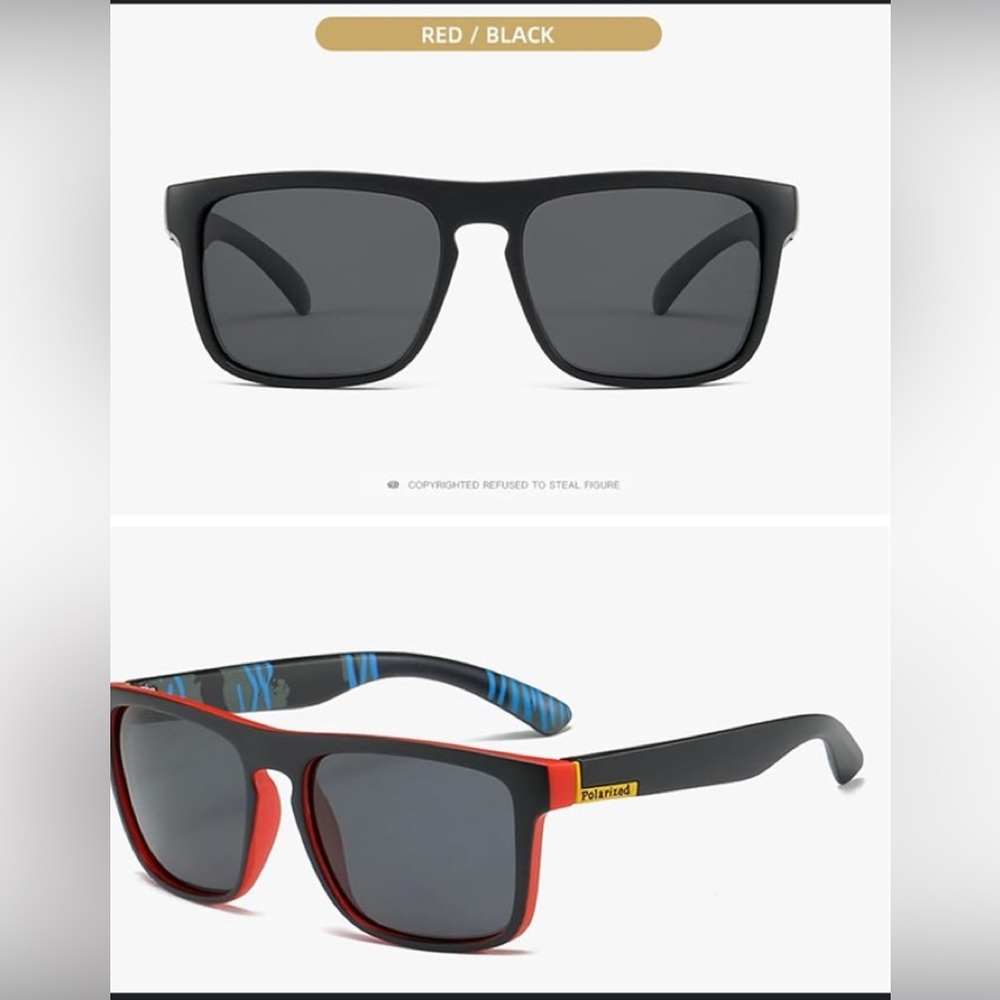 🔥NEW Polarized UV protection Sunglasses - Black & Red Sporty Style - unisex